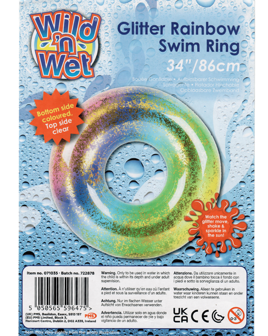 Glitter Rainbow Swim Ring - 86cm